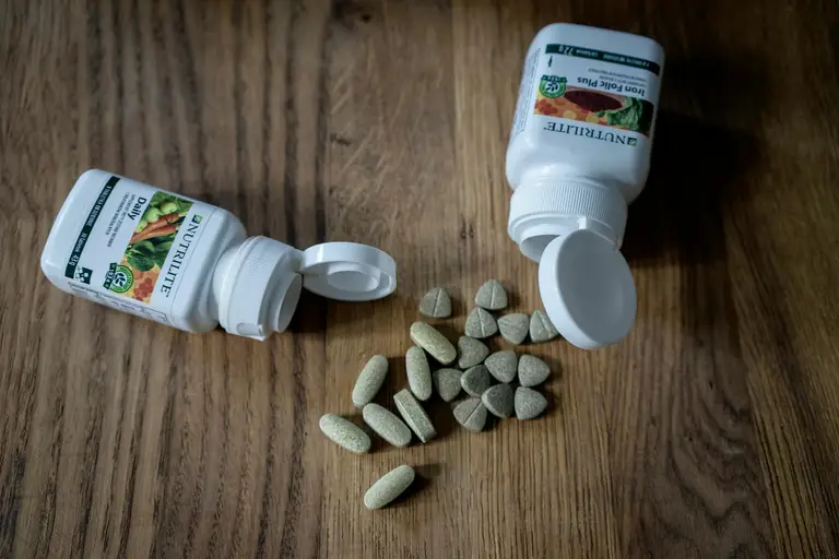Tested supplement bottles arranged on a clean surface