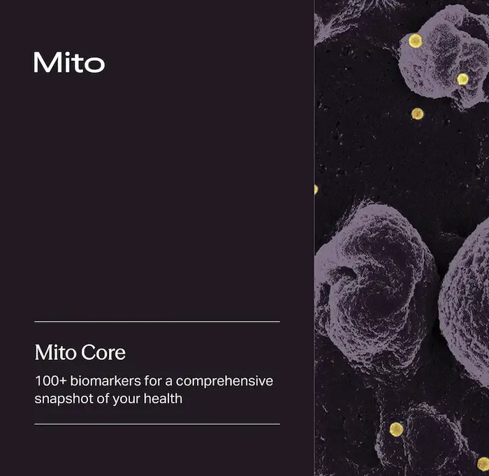 Mito Health app showing biological age results