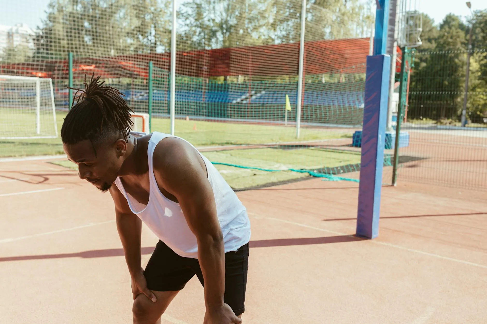 A runner pacing after intense exercise