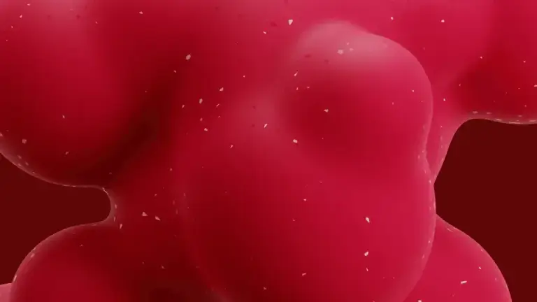 Abstract crimson blood-cell shapes