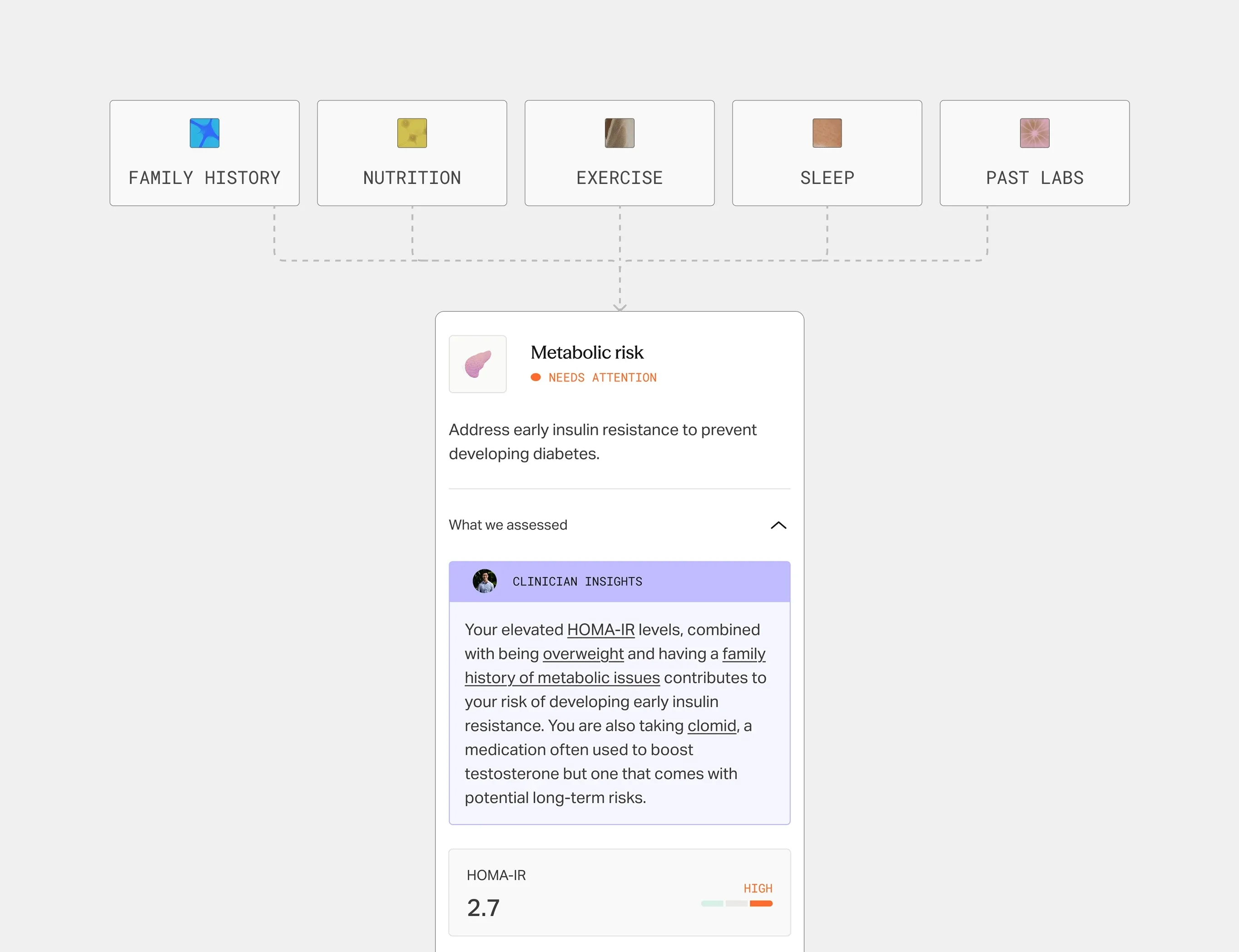 Expert-led health insights, connecting the dots across your entire profile.