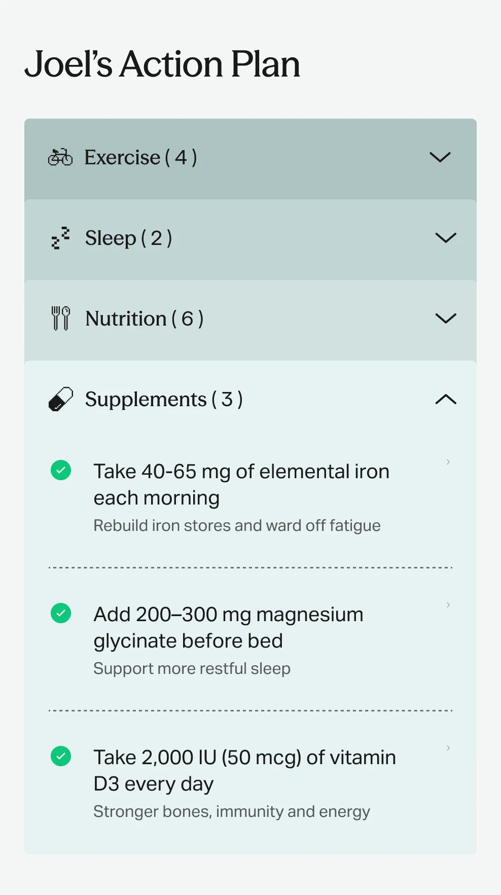 Personalized action plan